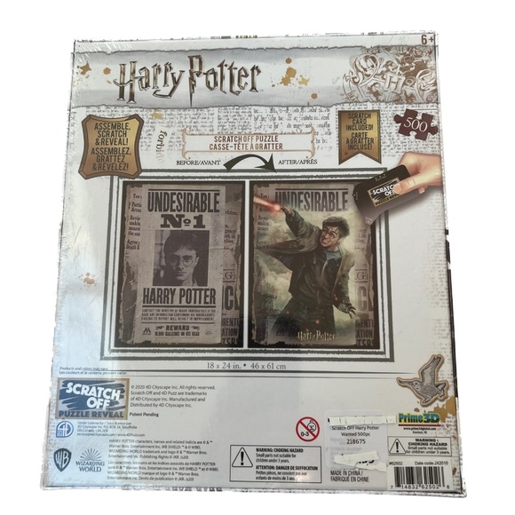 NEW Harry Potter Jigsaw Puzzle Wanted Scratch Off Wizarding World 18 x 24 - Picture 4 of 5